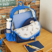 Photo du sac à dos bleu, enfant