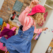 Robe chasuble bleue en denim, enfant