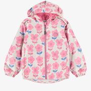 Manteau coupe-vent crème à motif floral, enfant