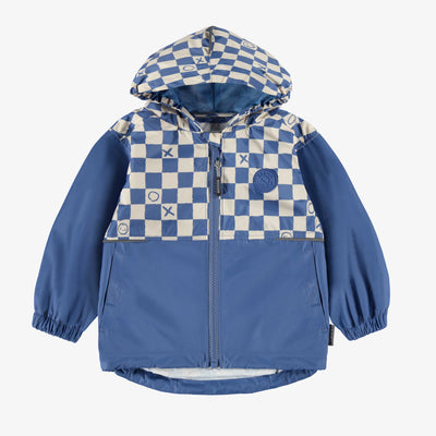Manteau coupe-vent bleu à motif damier, bébé