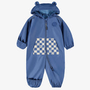 Manteau une pièce bleu à motif damier, bébé
