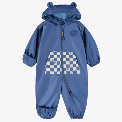 Manteau une pièce bleu à motif damier, bébé