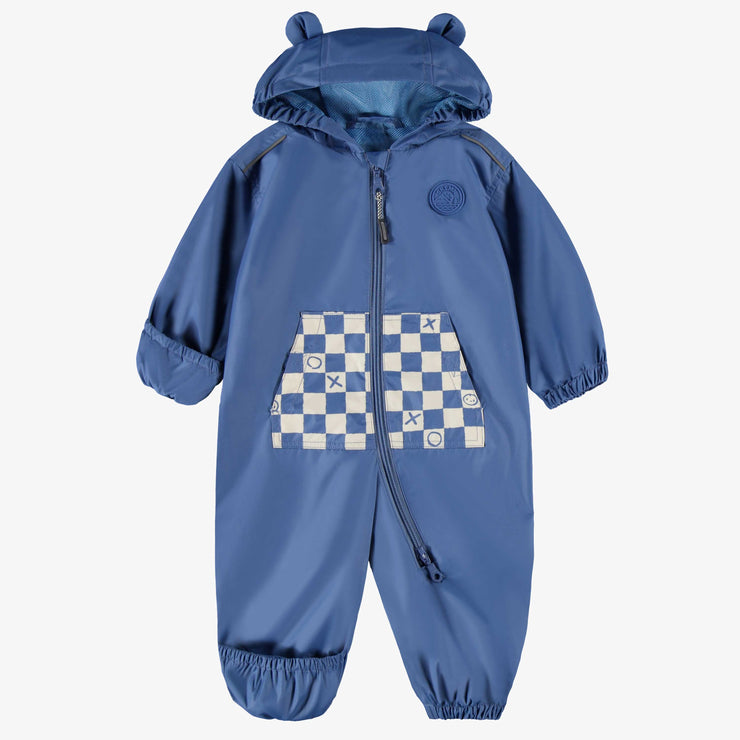 Manteau une pièce bleu à motif damier, bébé
