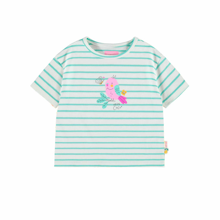 T-shirt crème à rayures avec illustration, bébé 