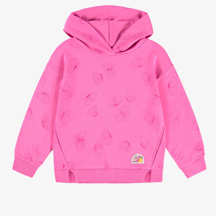 Chandail à capuchon rose foncé à motifs de coquillages, enfant 