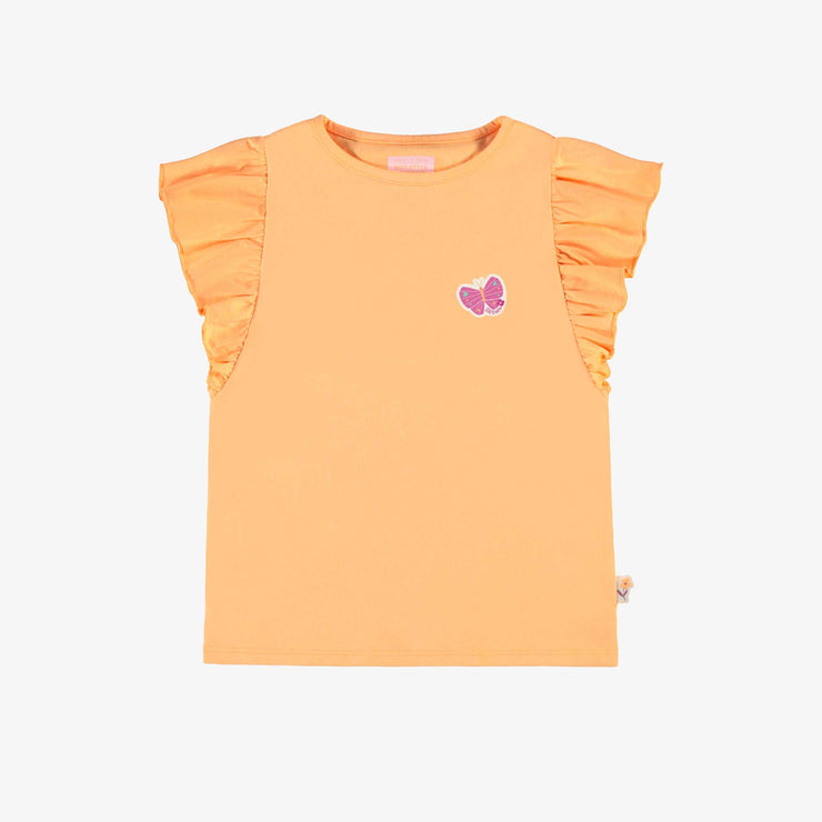 T-shirt pêche à manches volantées, enfant