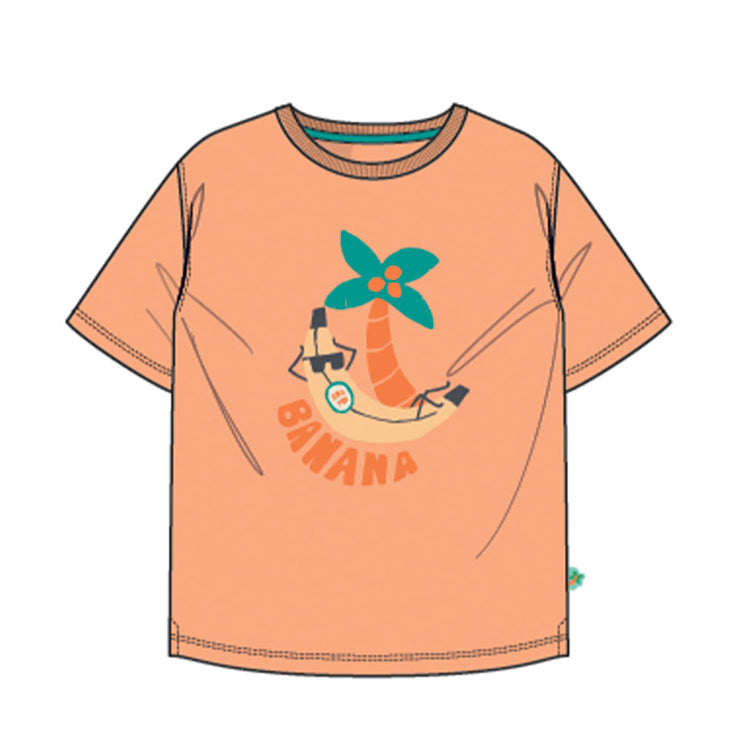 T-shirt orange avec illustration, enfant