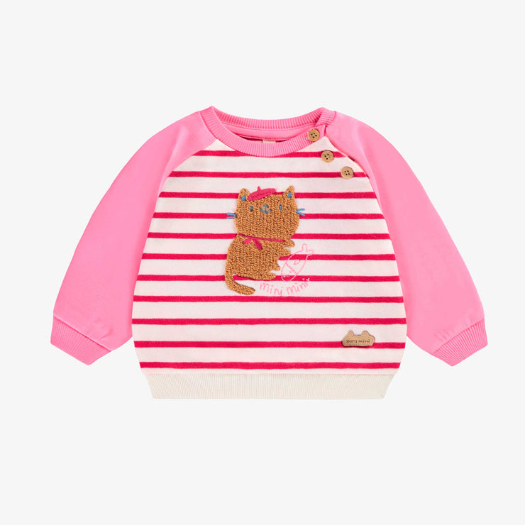 Chandail rose et crème avec rayures et illustration, naissance  