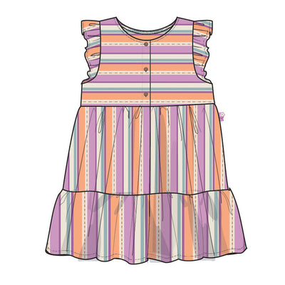 Robe à rayures colorées, enfant