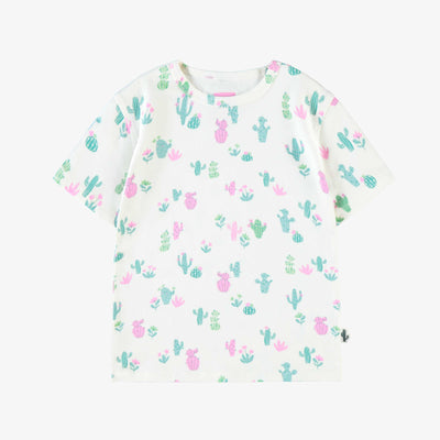 T-shirt crème à motifs de cactus, enfant