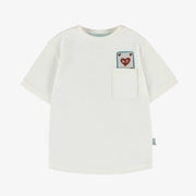 T-shirt crème avec illustration au dos, enfant 