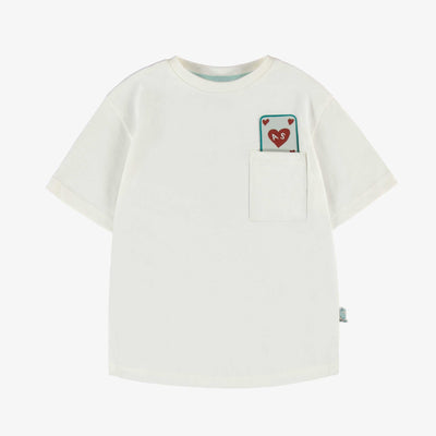 T-shirt crème avec illustration au dos, enfant 