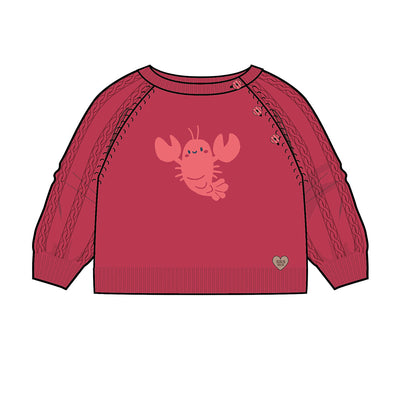 Chandail rouge en tricot avec homard, bébé
