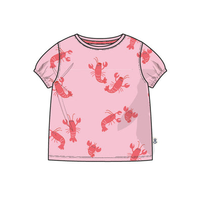 T-shirt rose à motifs de homards, bébé