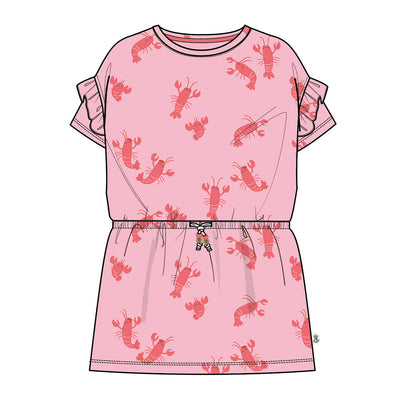 Robe rose à motifs de homards, enfant