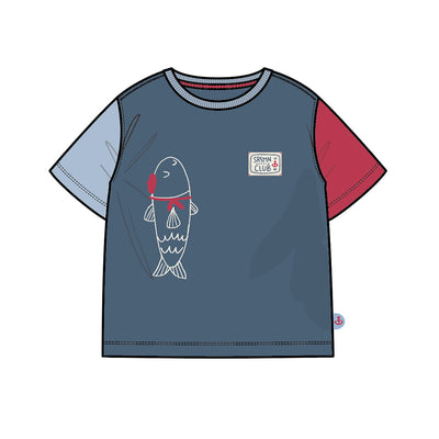 T-shirt bleu marine avec illustration, bébé