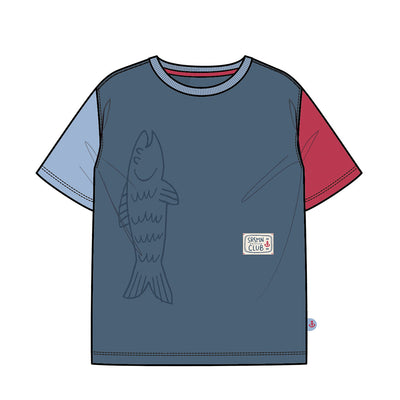 T-shirt bleu marine avec illustration, enfant
