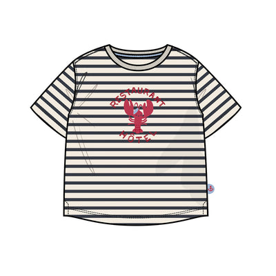 T-shirt crème à rayures avec illustration, bébé