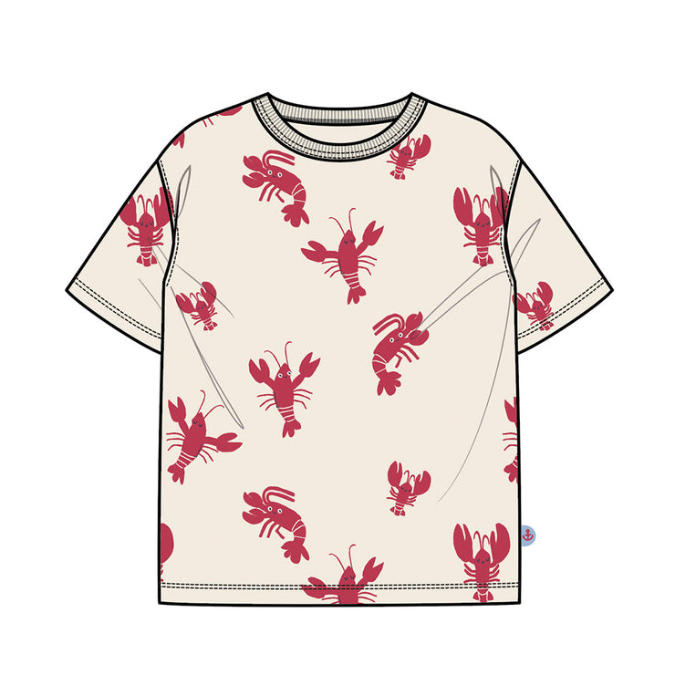 T-shirt crème à motifs de homards, enfant