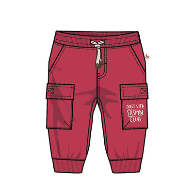 Pantalon rouge style jogger, bébé
