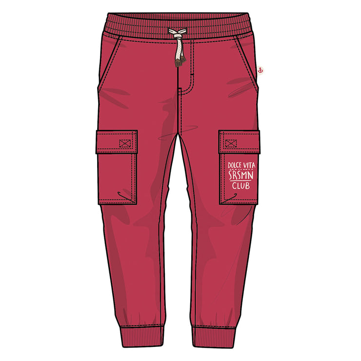 Pantalon rouge style jogger, enfant