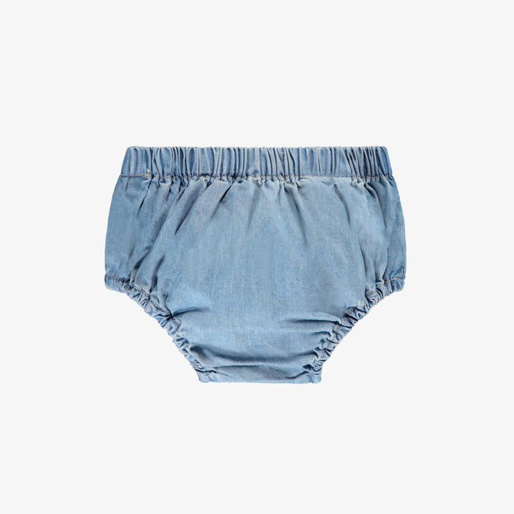 Bloomer  de l'ensemble en denim avec broderie anglaise, naissance  