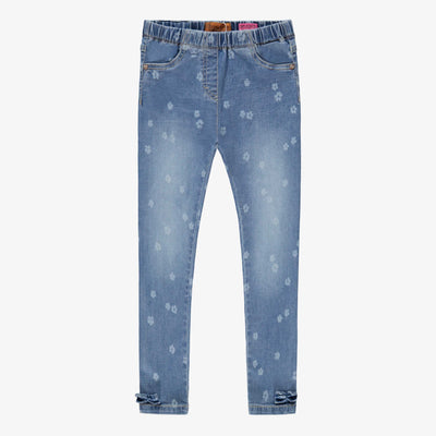 Jegging bleu à motif floral, enfant 