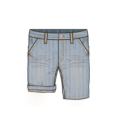 Bermuda bleu pâle en denim à rayures, enfant 