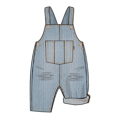 Salopette bleu pâle en denim à rayures, bébé