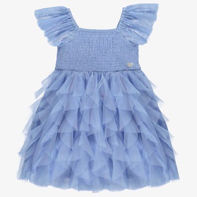 Robe bleue en tulle souple, enfant  