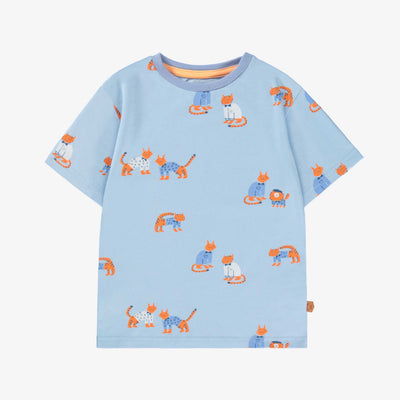 T-shirt bleu à motifs de tigres, enfant 
