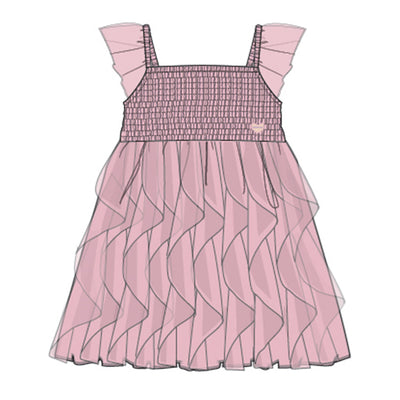 Robe rose en tulle souple, enfant
