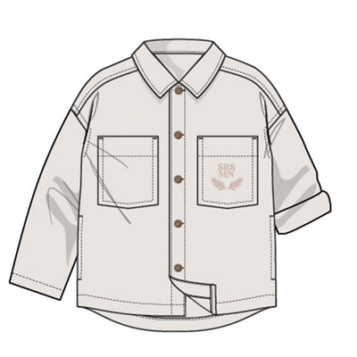 Surchemise blanche en coton et lin, enfant  