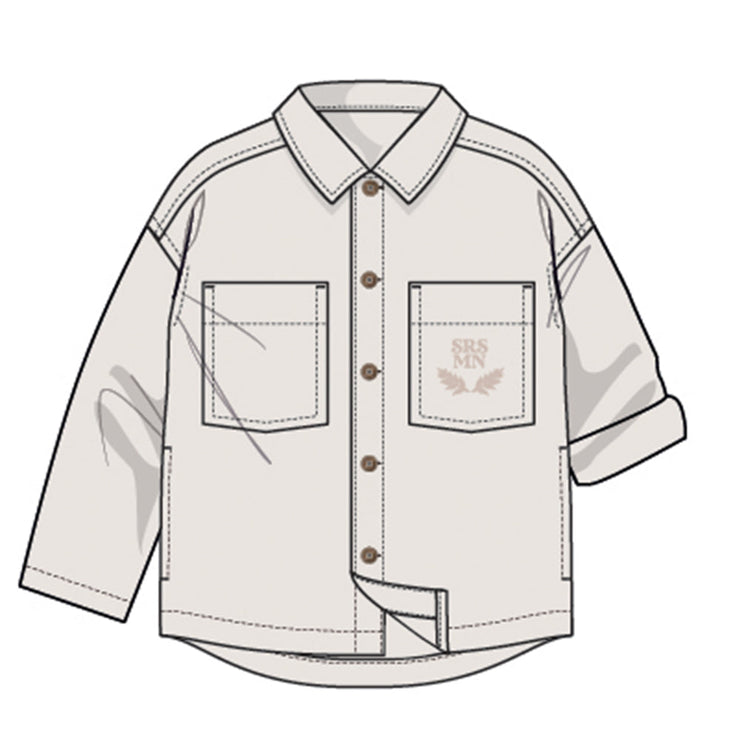 Surchemise blanche en coton et lin, enfant  