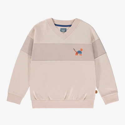 Chandail beige en tricot français, enfant 