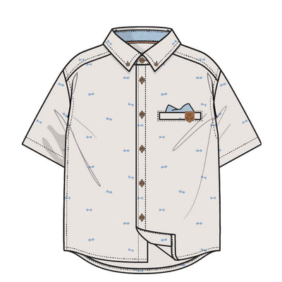 Chemise blanche à motifs, enfant