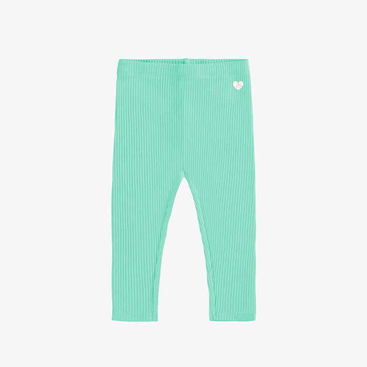 Legging turquoise en tricot côtelé, bébé