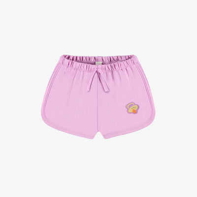 Short mauve en coton français, naissance
