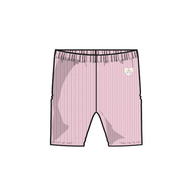 Legging rose pale en tricot côtelé longueur ¾ , bébé