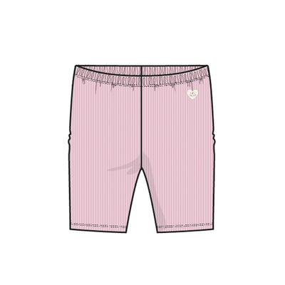 Legging court rose pâle en tricot côtelé, enfant