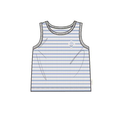Camisole blanche à rayures bleues, bébé