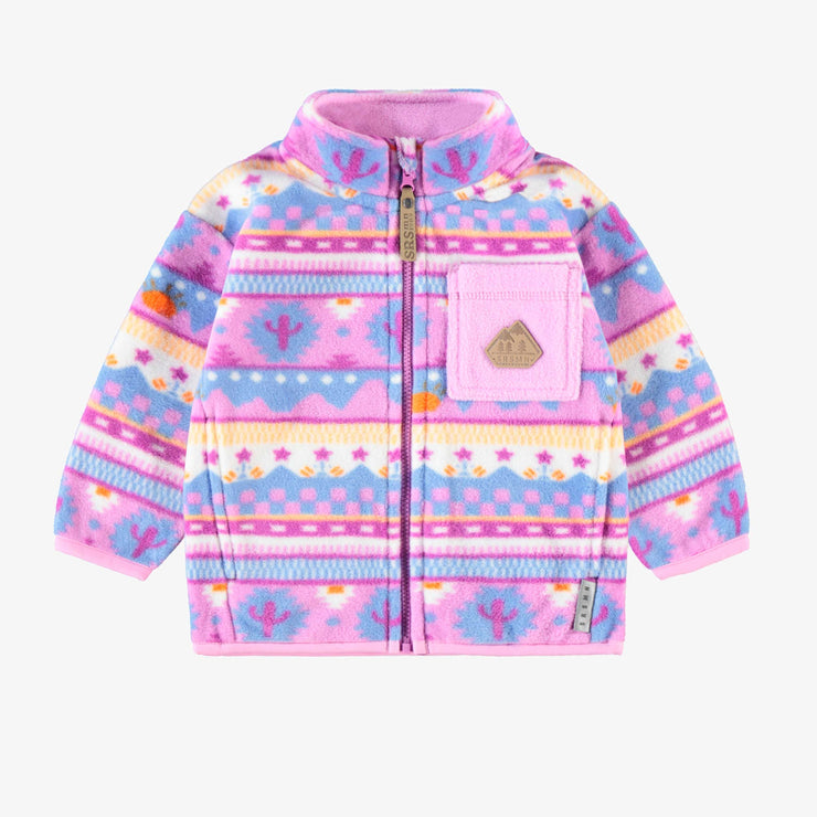 Veste en polar mauve à motifs, bébé 