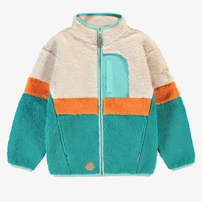 Veste en peluche blocs de couleur, enfant