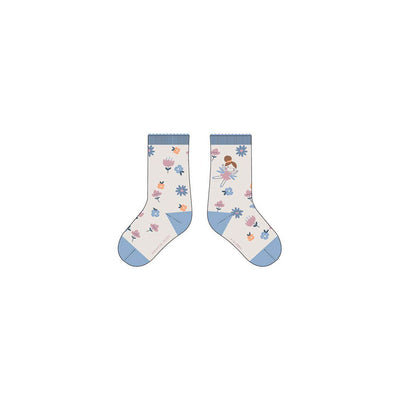 Chaussettes blanches avec fleurs, bébé || Pink socks with cat patterns, baby
