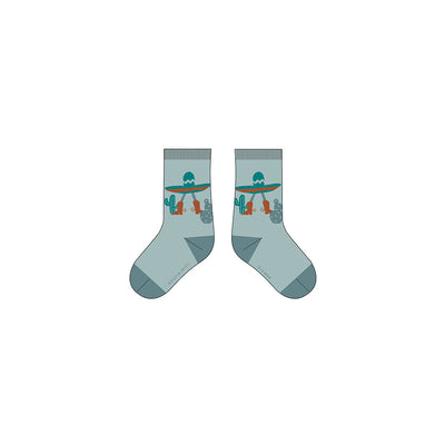 Chaussettes turquoise à motifs de cactus, bébé || Turquoise socks with cactus patterns, baby