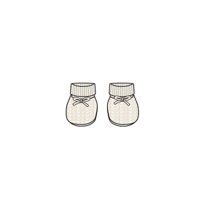 Pantoufles crème en tricot, naissance 
