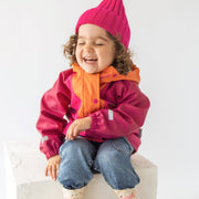 Manteau imperméable rose et orange, bébé