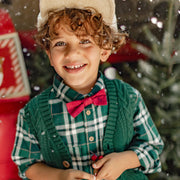 Nœud papillon rouge en twill, enfant