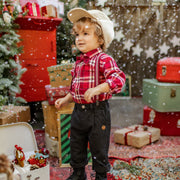 Chemise rouge à carreaux, bébé