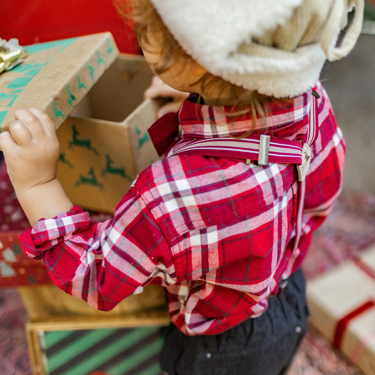 Chemise rouge à carreaux, bébé